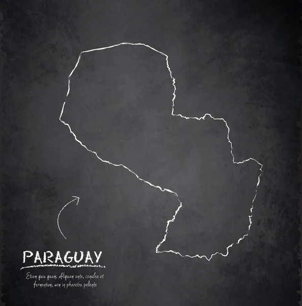 Carte du Paraguay tableau noir vecteur tableau noir — Image vectorielle