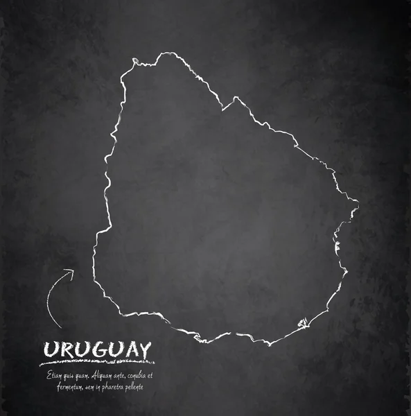 Uruguay Haritası blackboard kara tahta vektör — Stok Vektör
