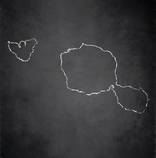 大溪地地图黑板黑板光栅法属波利尼西亚 — 图库照片