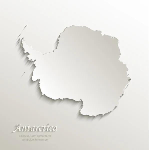 Antártida mapa tarjeta de papel 3D vector natural — Archivo Imágenes Vectoriales