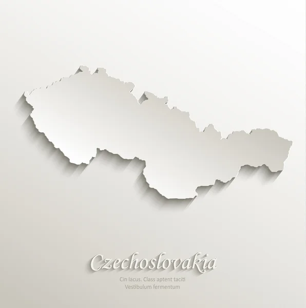 Tsjecho-Slowakije kaart kaart papier 3d natuurlijke vector — Stockvector