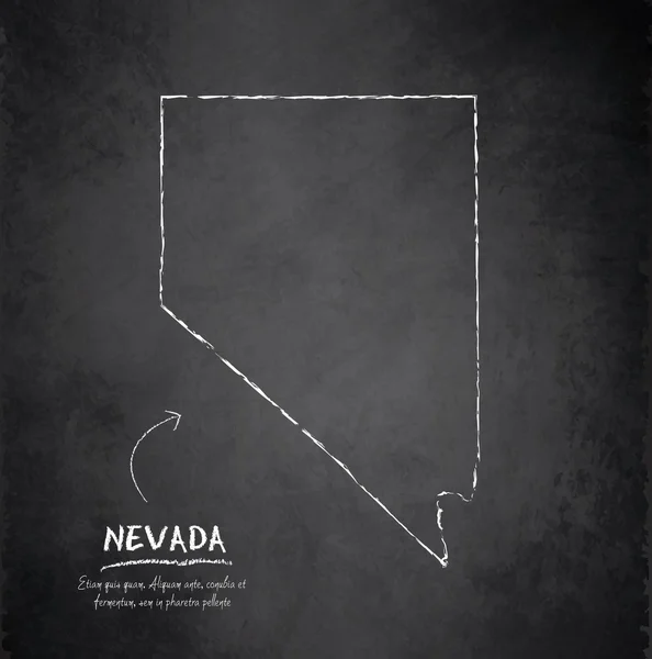 Nevada mapa pizarra pizarra vector — Archivo Imágenes Vectoriales