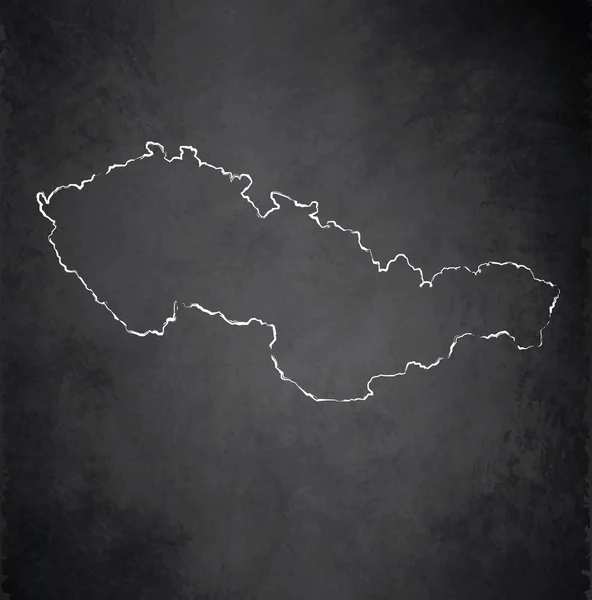 Czechoslovakia map blackboard chalkboard raster — Stock Photo, Image