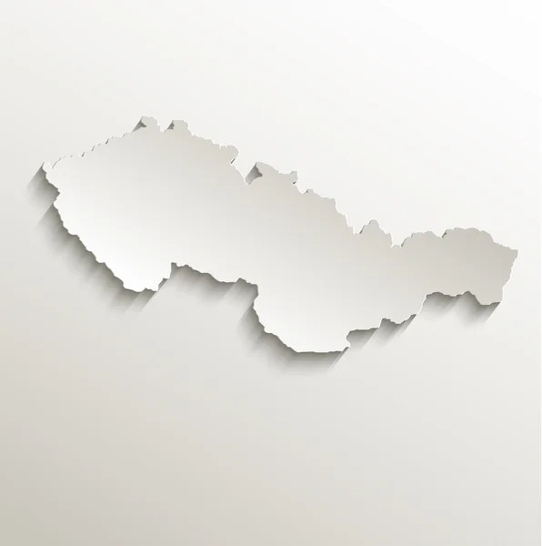 Checoslovaquia mapa tarjeta de papel 3D raster natural — Foto de Stock