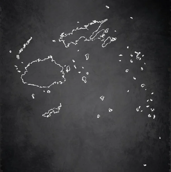Carte des Fidji tableau noir tableau noir raster — Photo
