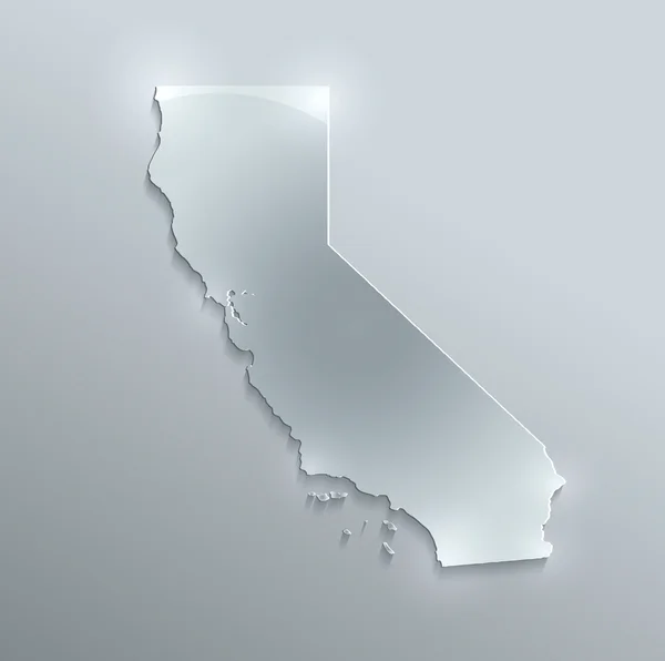 California karta glas kort papper 3d raster — Stockfoto