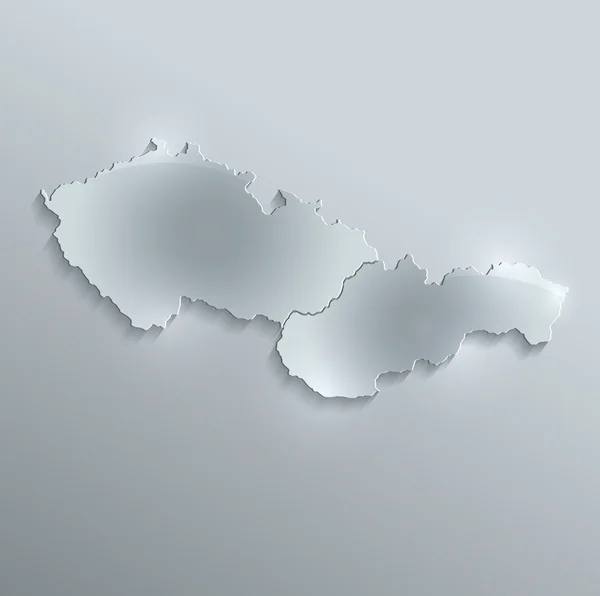 Tjeckien Slovakien karta glas kort papper 3d raster Tjeckoslovakien separata kartor — Stockfoto