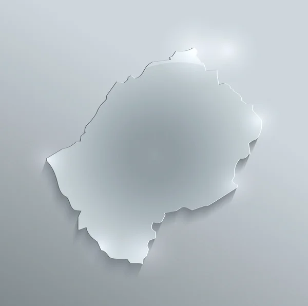 Mapa de Lesotho papel de tarjeta de vidrio raster 3D —  Fotos de Stock