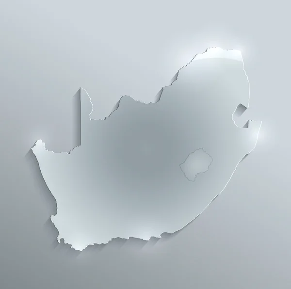 Afrique du Sud Lesotho carte carte verre papier 3D raster — Photo