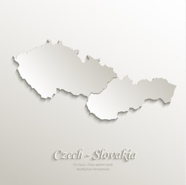 Czech Slovakia map card paper 3D natural vector Czechoslovakia separate maps clipart