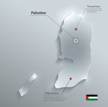 Palestine harita bayrak cam kart kağıt 3B vektör