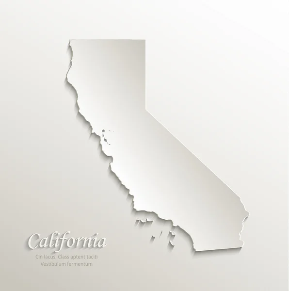 Carte de Californie papier 3D vecteur naturel — Image vectorielle