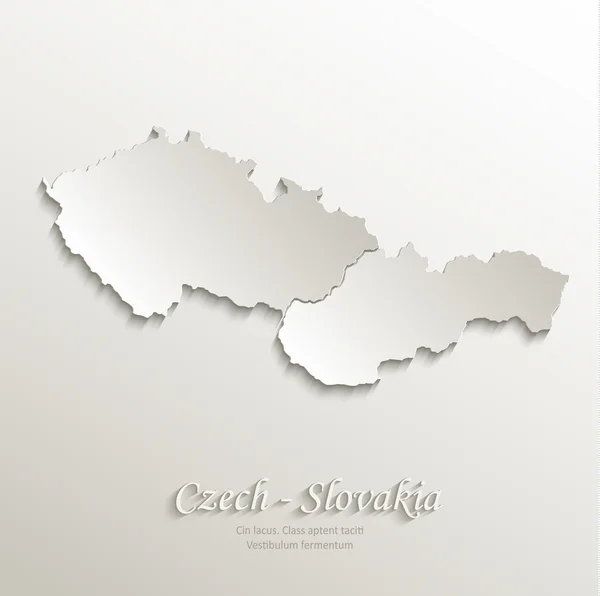 Czech Slovakia map card paper 3D natural vector Czechoslovakia separate maps — Stock Vector