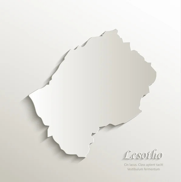Lesotho map card paper 3D natural vector — Stock Vector