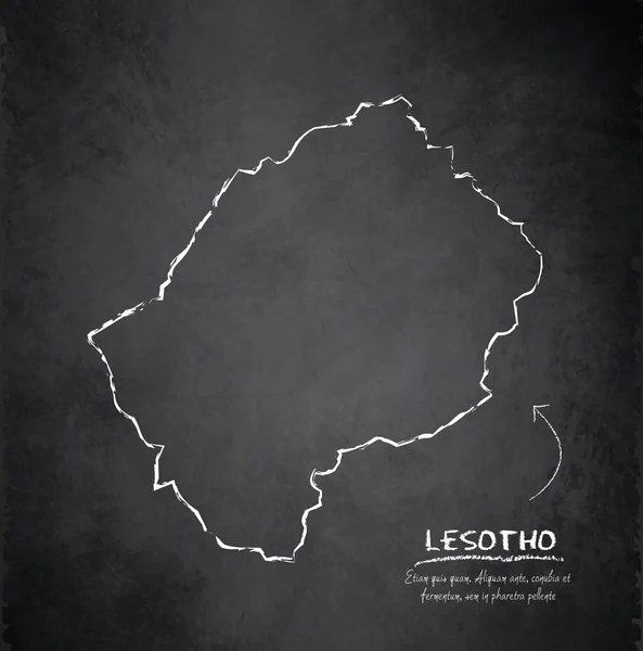 Lesoto mapa quadro negro vetor quadro —  Vetores de Stock
