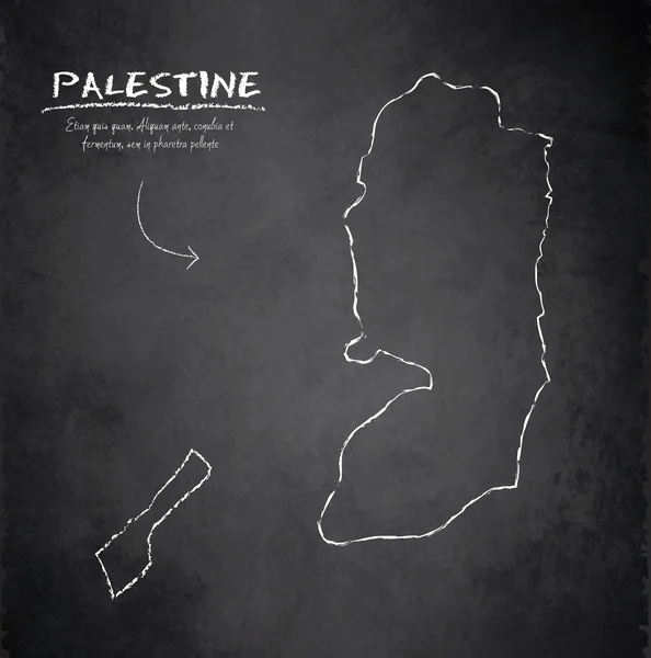 Mapa da Palestina vetor quadro negro —  Vetores de Stock