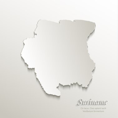 Surinam harita kart kağıt 3d doğal vektör