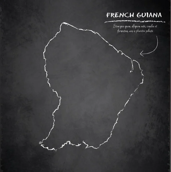 फ्रांसीसी गुयाना मानचित्र ब्लैकबोर्ड चाकबोर्ड वेक्टर — स्टॉक वेक्टर