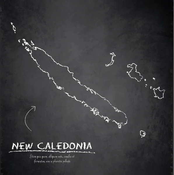 Nuova Caledonia mappa lavagna vettore lavagna — Vettoriale Stock