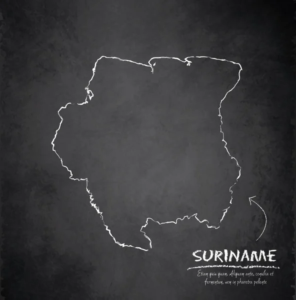 Suriname carte tableau noir vecteur tableau noir — Image vectorielle