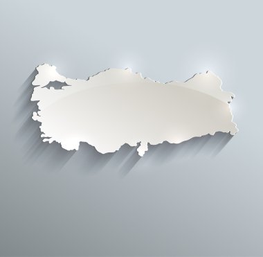 Türkiye'de harita kart mavi beyaz kağıt 3d tarama