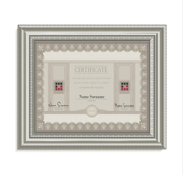 Certificaat frame afbeelding kaart papier 3D-kubus horizontale vector — Stockvector