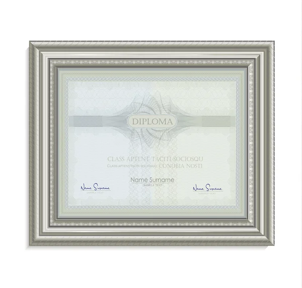 Diploma certificato cornice carta immagine 3D vettore orizzontale naturale — Vettoriale Stock