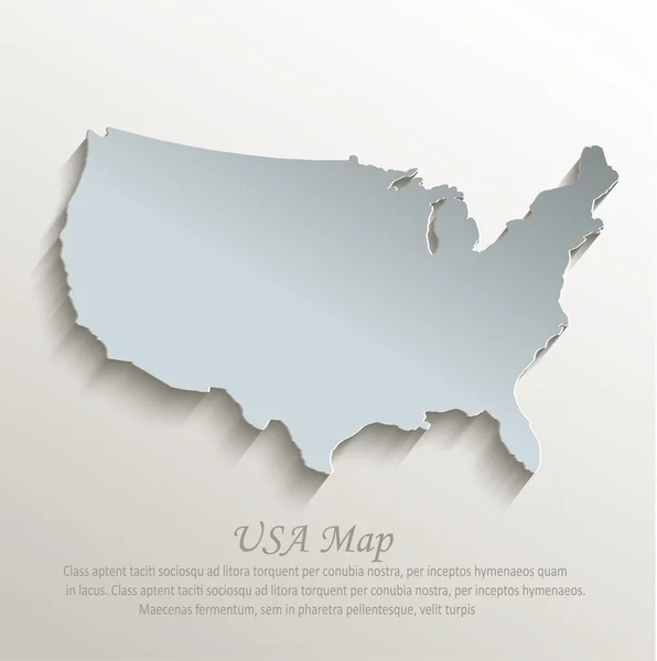 USA kaart witte blauwe kaart papier 3D-vector — Stockvector