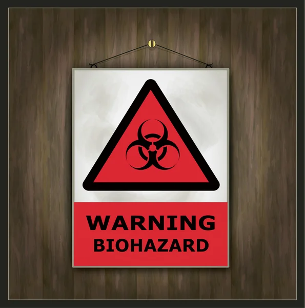 Tafel-Schild warnt vor Biohazard-Holzvektor — Stockvektor