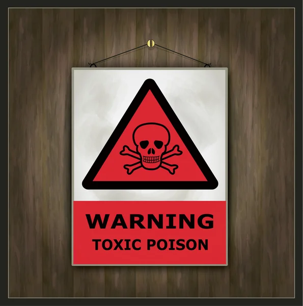Tableau noir avertissement toxique poison bois vecteur — Image vectorielle