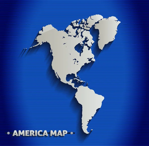 América mapa azul línea 3D vector — Vector de stock