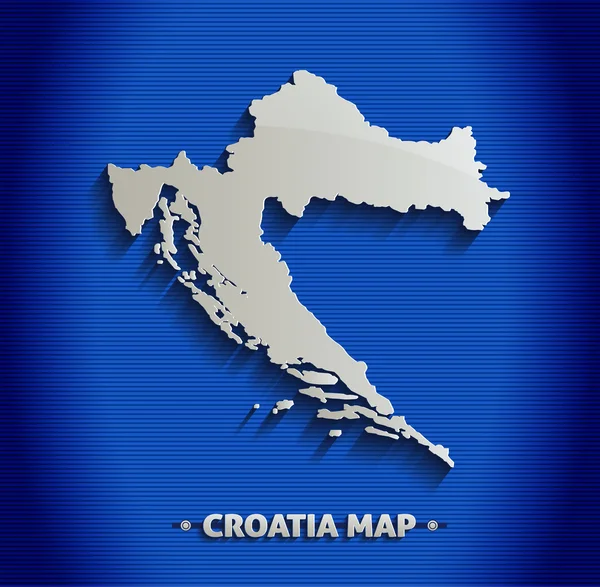 Chorvatsko Mapa modrá linie 3d vektor — Stockový vektor