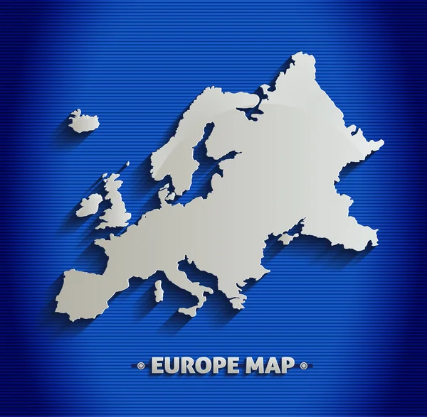 Europe map blue line 3D vector — Stock Vector