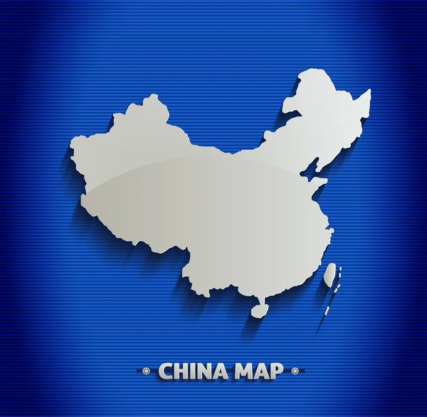 China memetakan vektor garis biru 3D - Stok Vektor