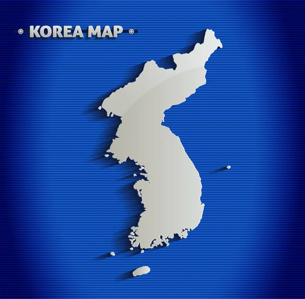 Korei niebieska linia mapa 3d wektor — Wektor stockowy