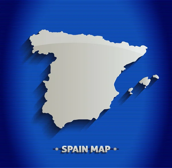 İspanya harita mavi çizgi 3B vektör — Stok Vektör