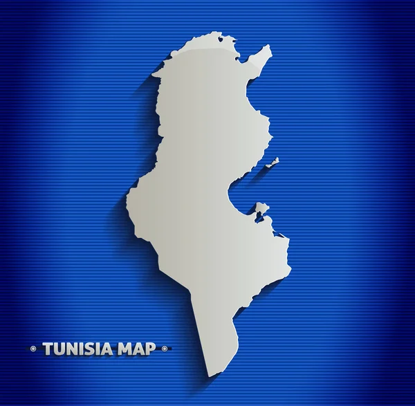 Túnez mapa azul línea 3D vector — Vector de stock