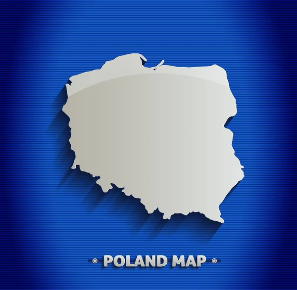Poland map blue line 3D vector — Stock Vector