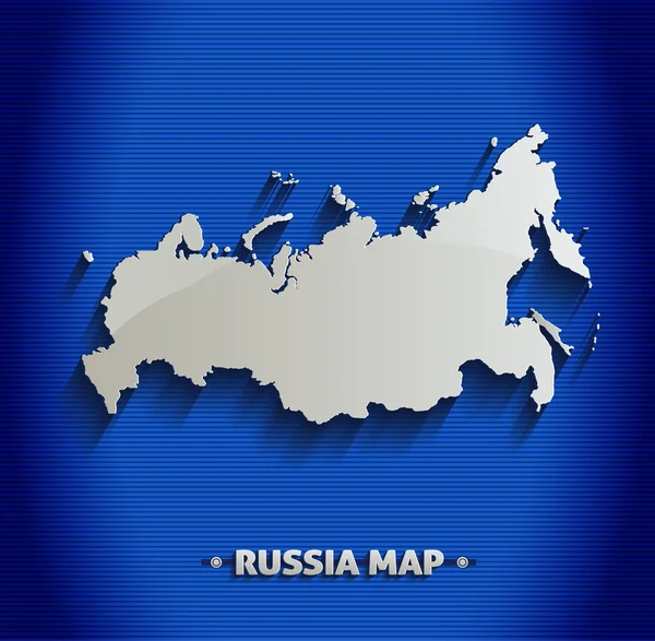 Russia mappa linea blu vettore 3D — Vettoriale Stock