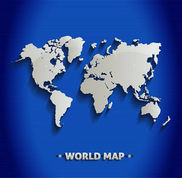 World map blue line 3D vector — Stock Vector