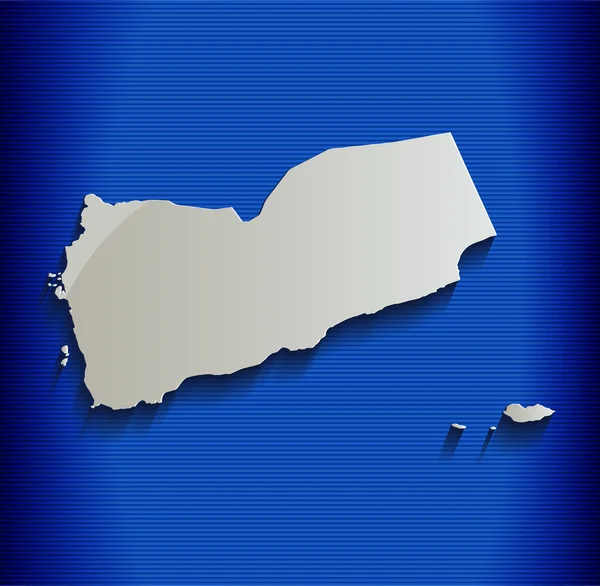Jemen kaart blauwe lijn 3D-raster — Stockfoto