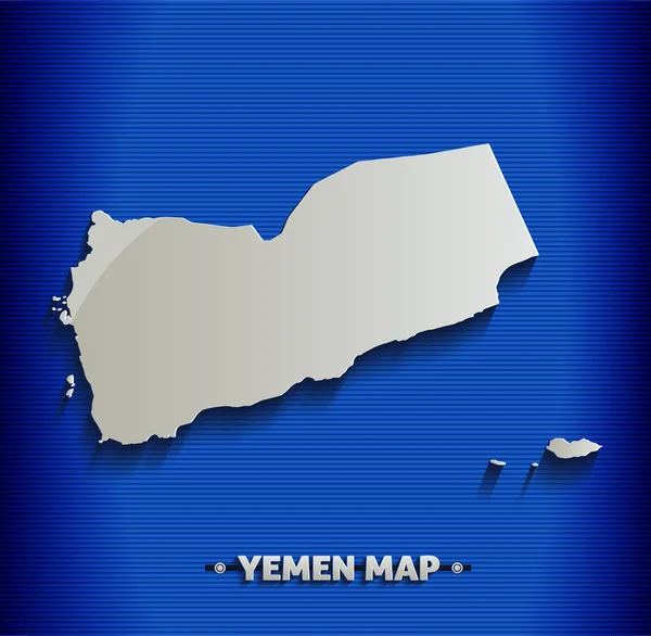 Yemen mapa azul línea 3D vector — Archivo Imágenes Vectoriales