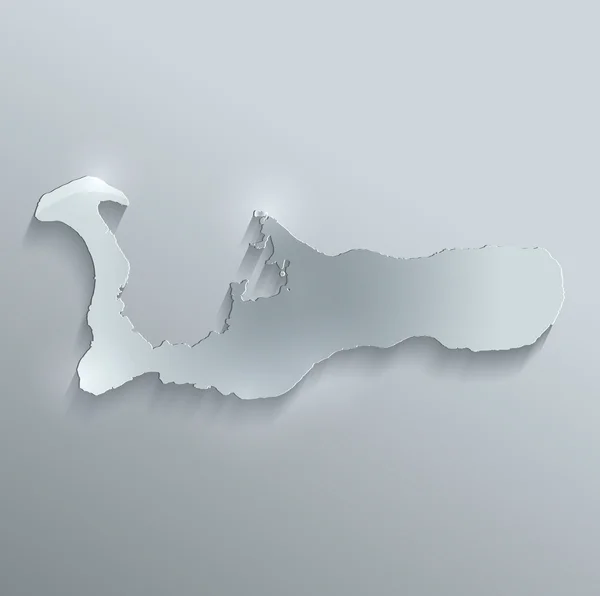 Cam kartı kağıt 3d raster Grand Cayman Cayman Adaları Haritası — Stok fotoğraf