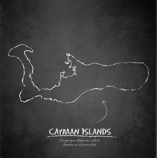 Carte des îles Caïmans tableau noir vecteur Grand Cayman — Image vectorielle