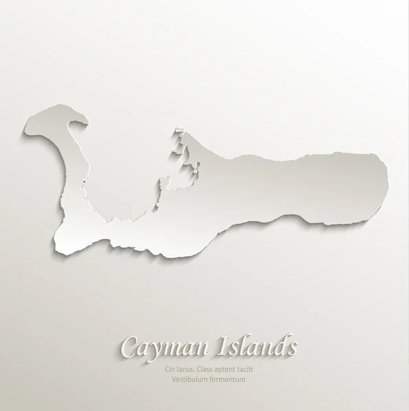 Cayman Islands map card paper 3D natural vector Grand Cayman — Stock Vector