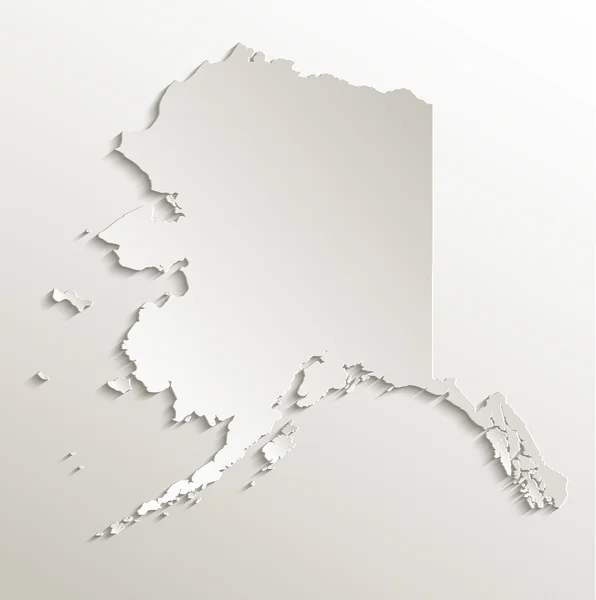 Alaska map card paper 3D natural raster — Stock Photo, Image