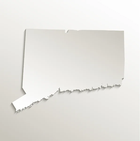 康涅狄格州地图卡纸 3d 自然光栅 — 图库照片