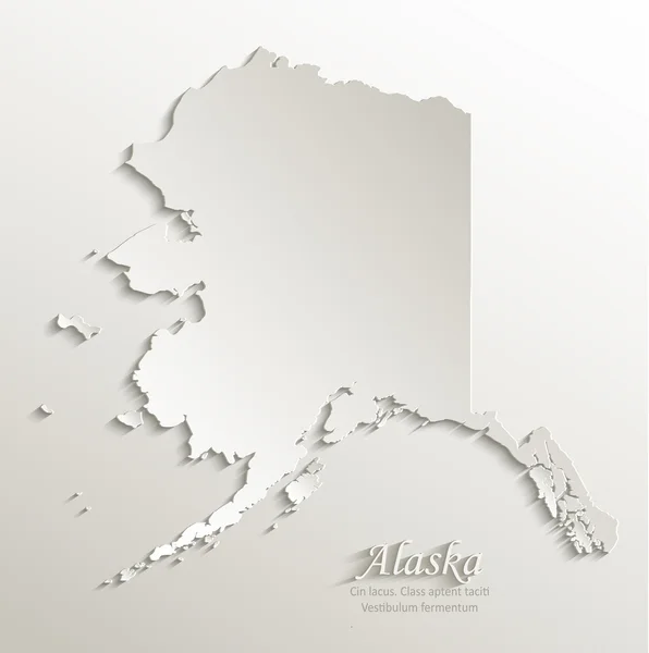 Alaska mapa tarjeta de papel 3D vector natural — Archivo Imágenes Vectoriales