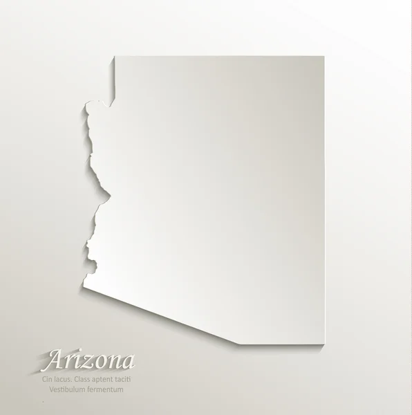 Arizona mapa tarjeta de papel 3D vector natural — Archivo Imágenes Vectoriales