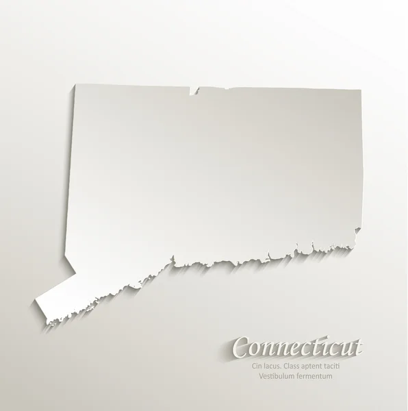 Connecticut mapa tarjeta de papel 3D vector natural — Archivo Imágenes Vectoriales